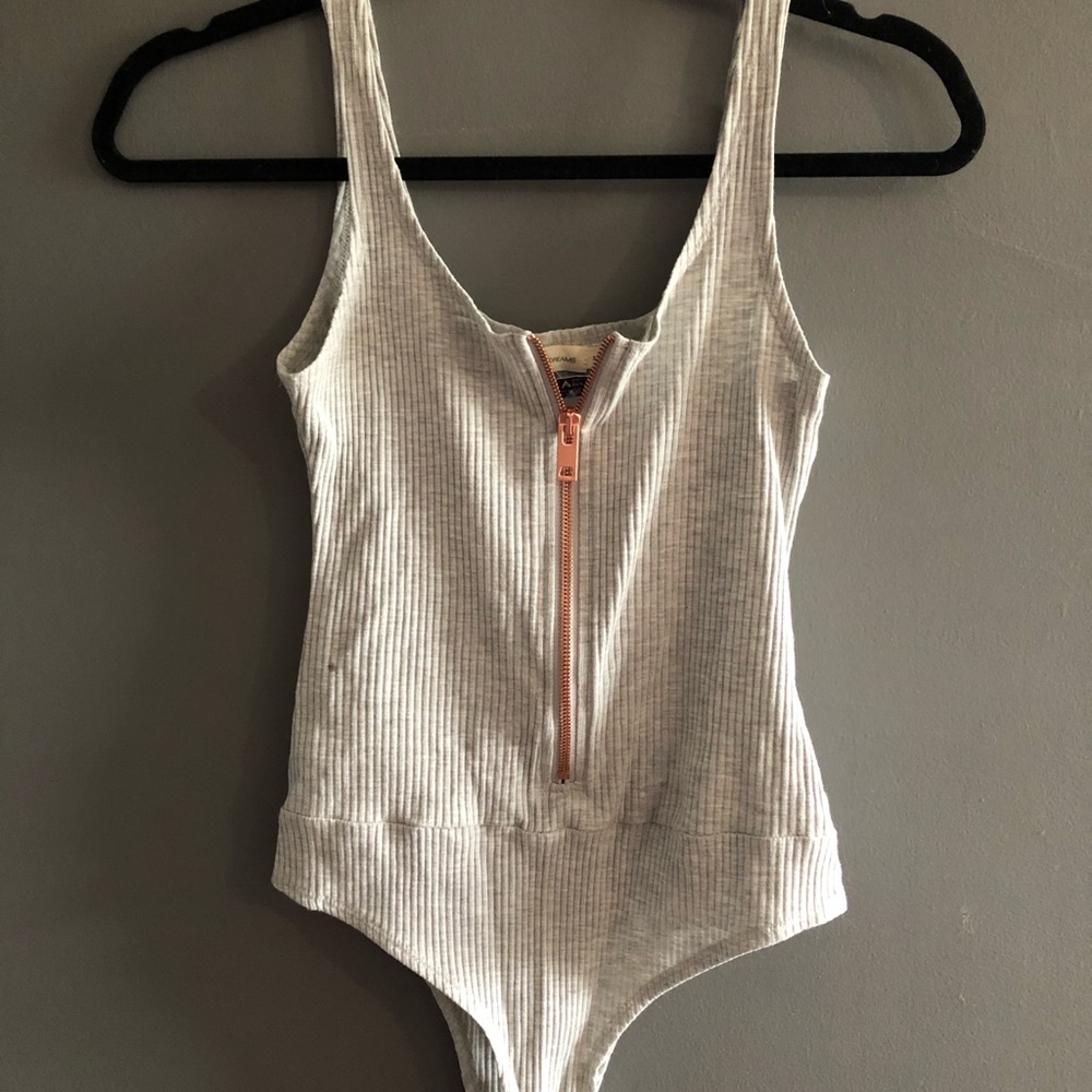 Grey body suit